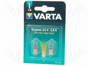 Лампа криптоновая для фонаря Varta 3.6V 0.8A 752