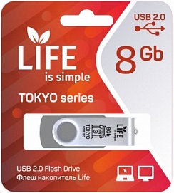Флеш-память Life Tokyo 8GB silver USB 2.0