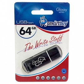 Флеш-память Smartbuy Glossy USB 2.0 64Gb Drive черный SB8GBGS-K