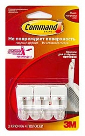 3M Command Крючок для столовых приборов 17067BN прозрачный 3шт