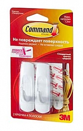 3M Command Крючок для ключей 17001 до 1.35кг 2шт